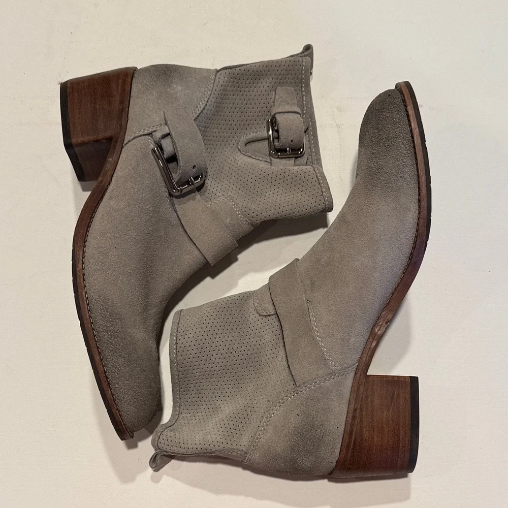 Donald J. Pliner Gray Suede Ankle Booties